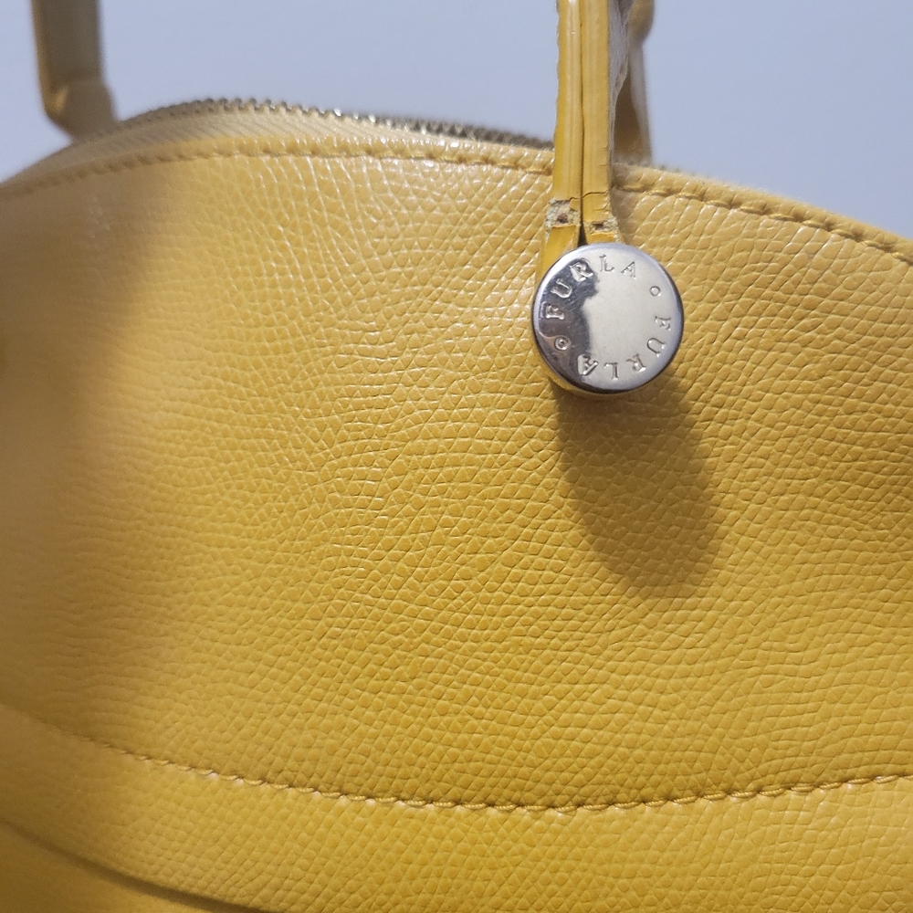 Furla Leather Mustard Dual Strap Handbag With Crossbody Strap - Picture 5 of 16